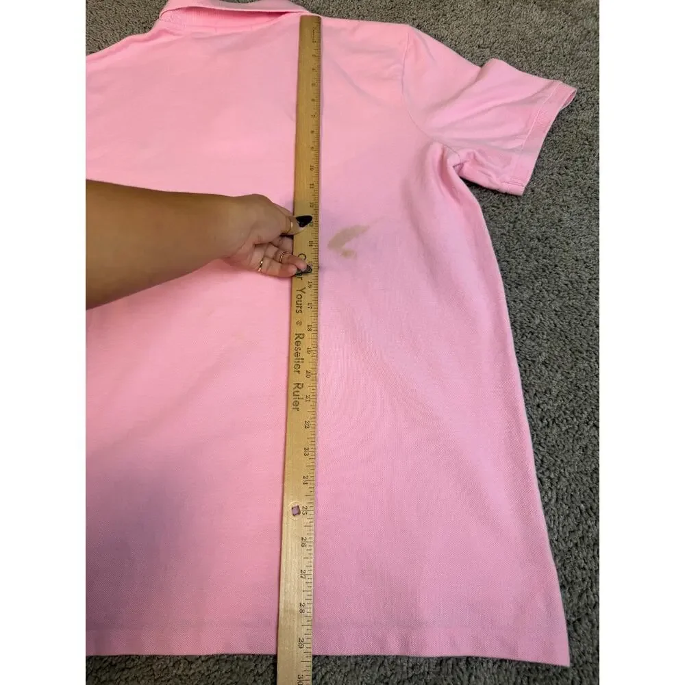 Polo Ralph Lauren Polo Shirt Mens L Pink 100% Cotton Classic Fit Collared